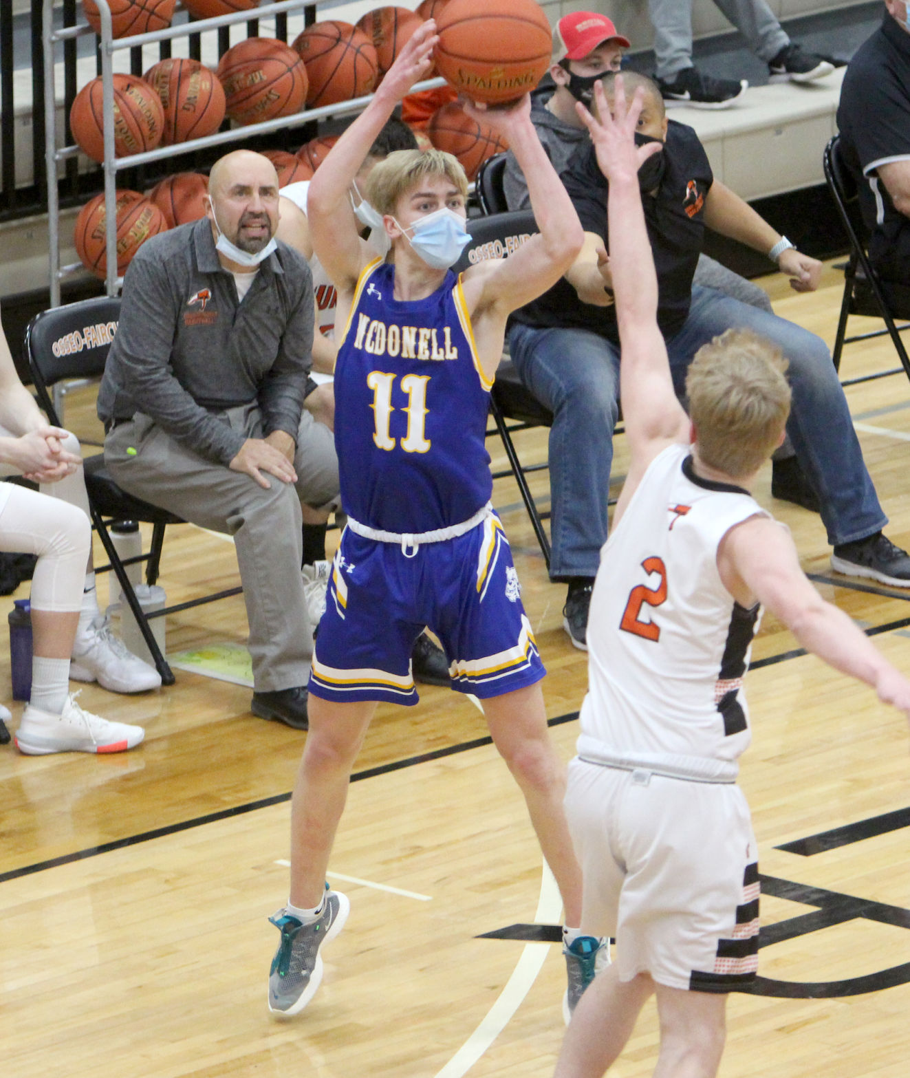 McDonell boys basketball at Osseo-Fairchild 1-11-21